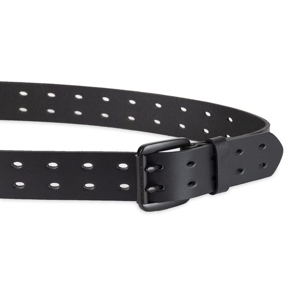 Women's Fully Adjustable Peforated Belt With Double Prong Buckle, Black, Small🥸 - Picture 3 of 5